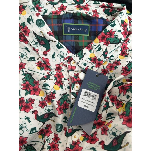 NWT William Murray Men's Greens Keepers Golf Polo, XL, White MSRP $88 - Picture 1 of 2